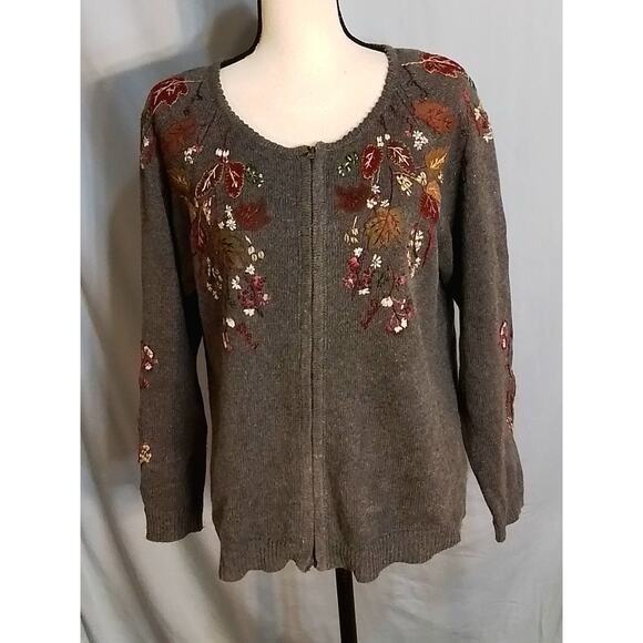 Heirloom Collectibles  autumn themed cardigan / sweater - Picture 1 of 6